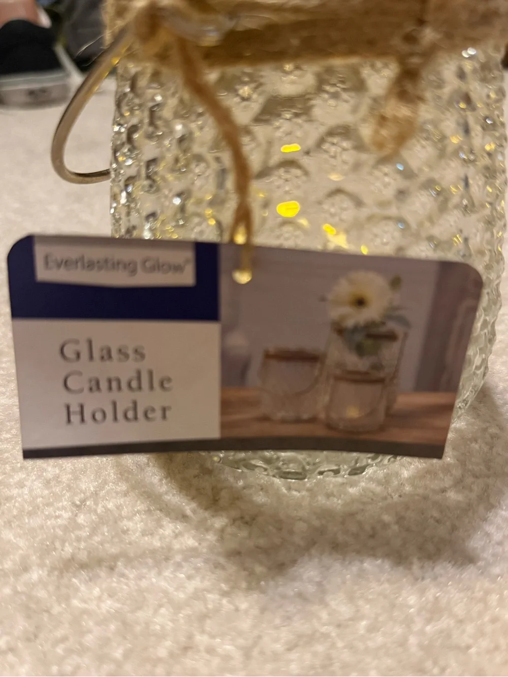 NWT glass candle holder